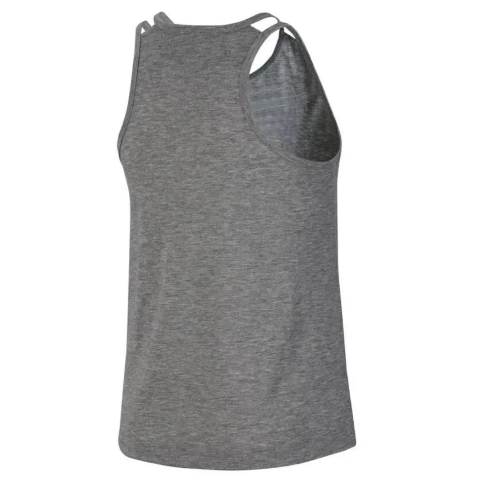 Nike Girls' Trophy Training Tank Top Medium Grey with Baby Pink Swoosh